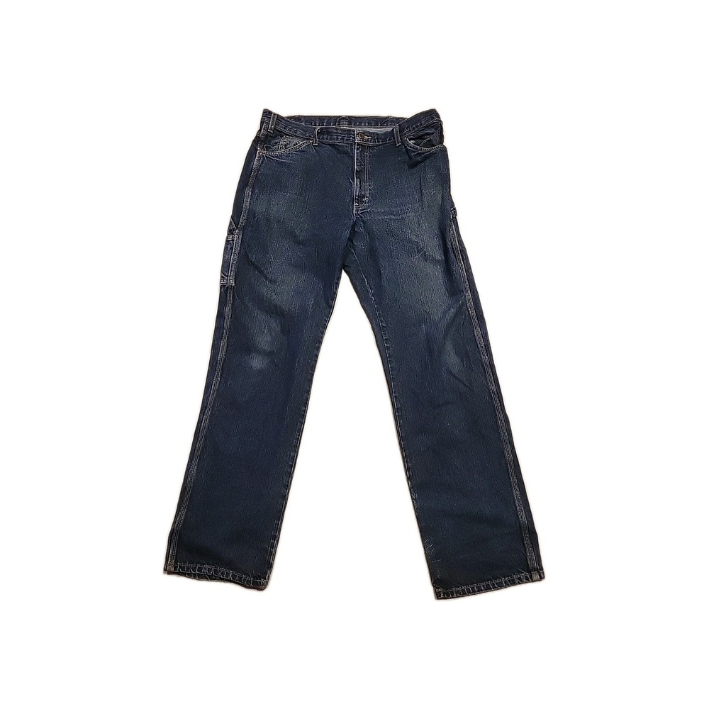 Dickies Men's 38x36 Carpenter Jeans Dark Wash Blue Denim Work Pants
